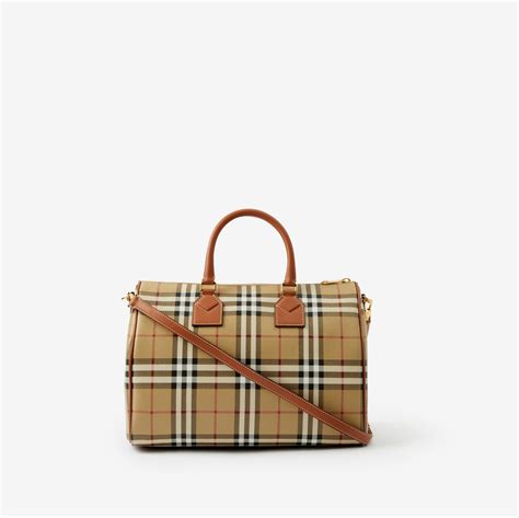 burberry bowling umhängen nova|Medium Check Bowling Bag in Archive beige/briar brown.